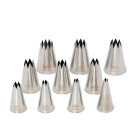 Set 10 Beccucci Cornetti STELLA per Sac À Poche in acciaio inox