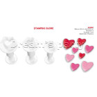 SET 3 STAMPINI AD ASPULSIONE CUORE DIMENSIONE 0,6-0,9-1,2CM