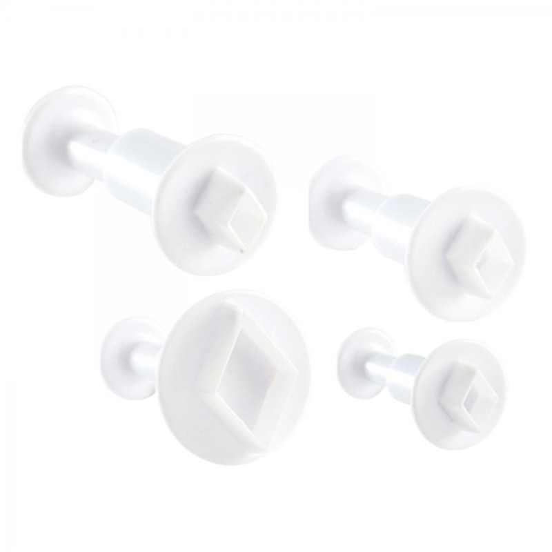 Set 4  TAGLIAPASTA ad espulsione forma diamante ROMBO - per creare fantastici biscotti o dolci