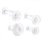 Set 4  TAGLIAPASTA ad espulsione forma diamante ROMBO - per creare fantastici biscotti o dolci