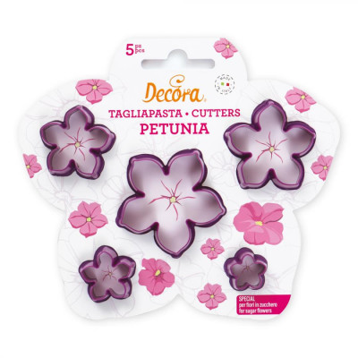 Set 5 Tagliapasta Fiore Petunia - per biscotti e decori torte e dolci ecc.
