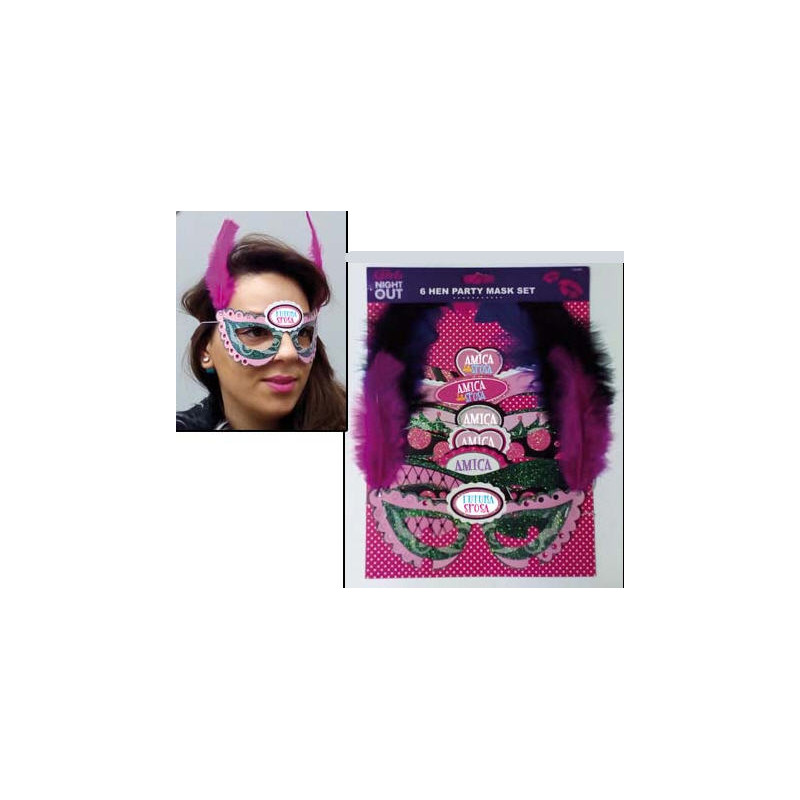 Set 6 Maschere per SPOSA e AMICHE per addio al nubilato
