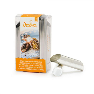 Stampi monoporzione CANNOLI SICILIANI - 6 pezzi -Teglia da forno in ACCIAIO