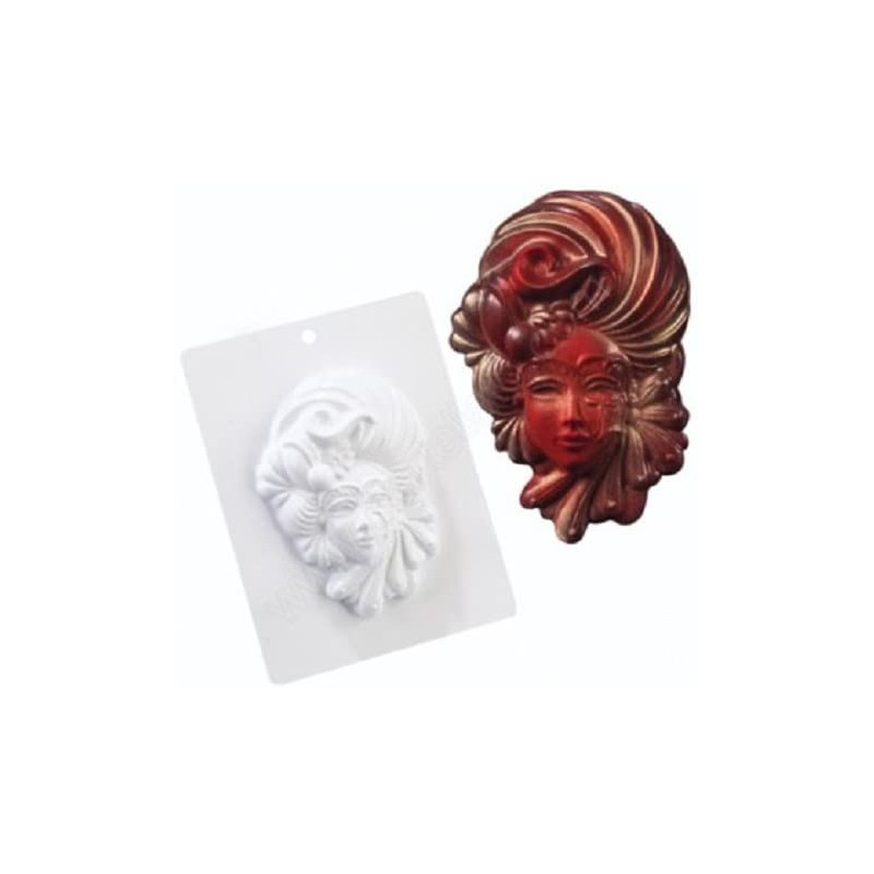 Stampo in plastica per maschera in cioccolato - carnevale veneziana 125x175x40mm