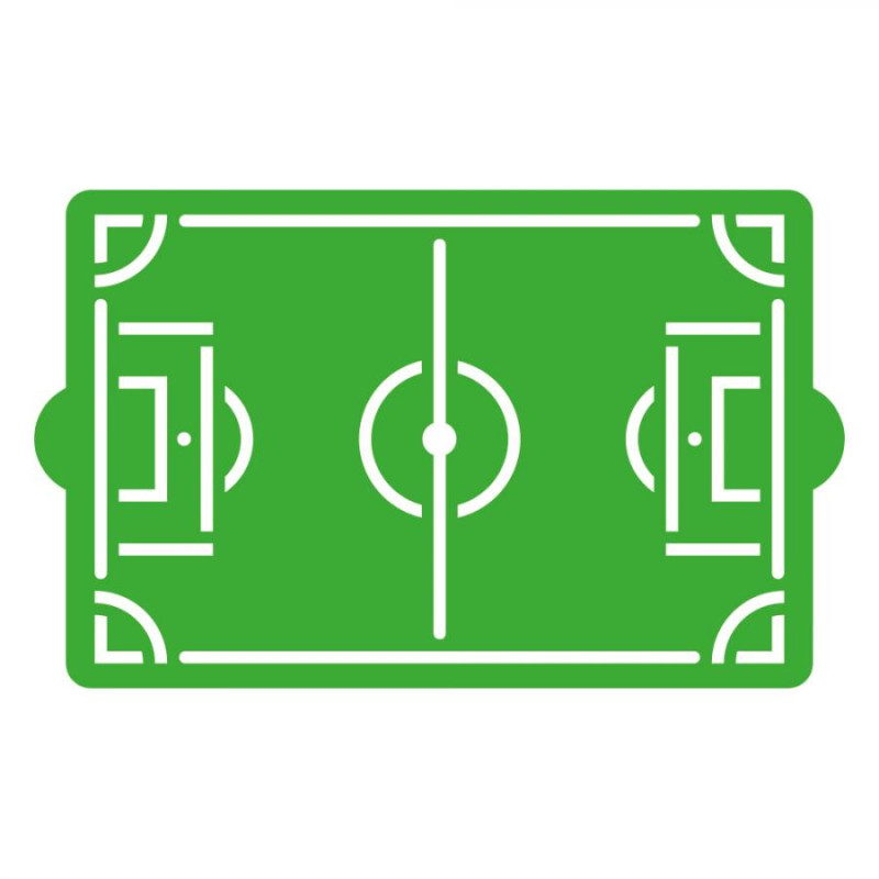 Stencil decorativo CAMPO da CALCIO 30x20cm - per decorare con lo zucchero a velo