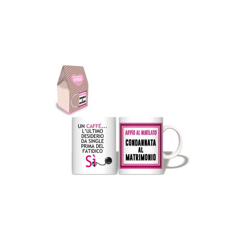 TAZZA da caffè in CERAMICA per l'ADDIO al NUBILATO - gadget per la futura sposa