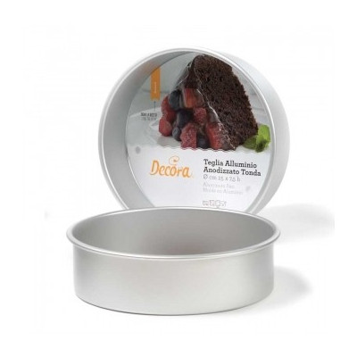 Teglia TONDA - stampo per torte e dolci in Alluminio Anodizzato Ø25cm