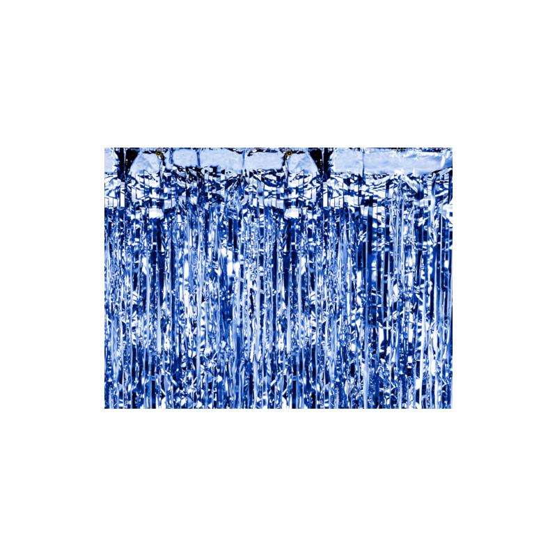 TENDA BLU tendina frange festone per scenario, addobbo decoro feste 0,9x2,5m