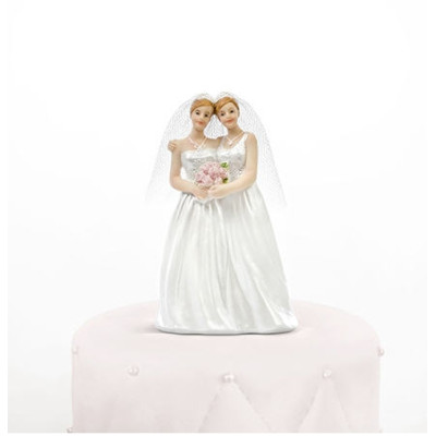 Topper DECORAZIONE Torta Coppia SPOSE gay Lesbo (Lei - Lei)