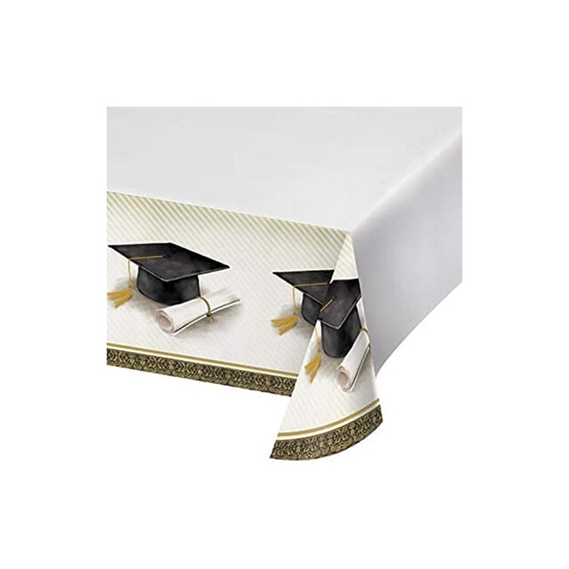 Tovaglia in plastica LAUREA  con stampa tocco pergamena decoro Tavolo - 137 x 259cm