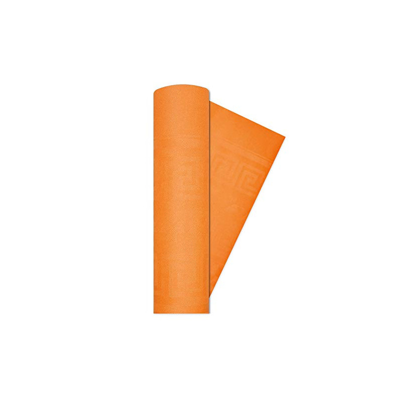 Tovaglia rotolo ARANCIO 5x1,2mt - in Carta Damascata per decoro tavola e festa