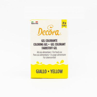 Vasetto Colorante Gel alimentare GIALLO - 28g - per pasta di zucchero, panna