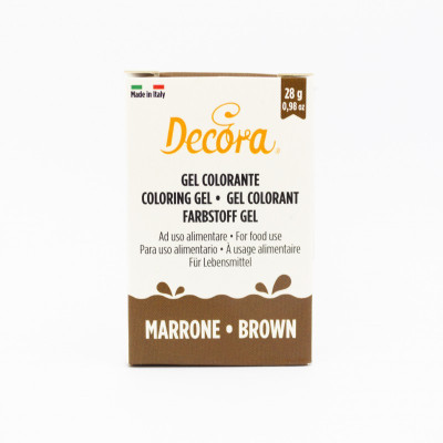 Vasetto Colorante Gel alimentare MARRONE - 28g - per pasta di zucchero, panna