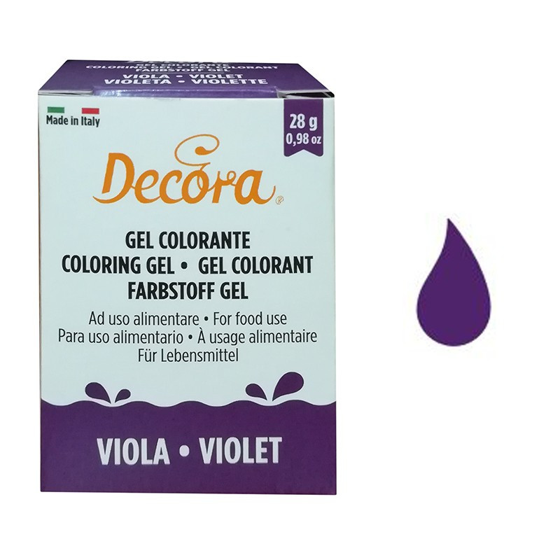 Vasetto Colorante Gel alimentare VIOLA - 28g - per pasta di zucchero, panna