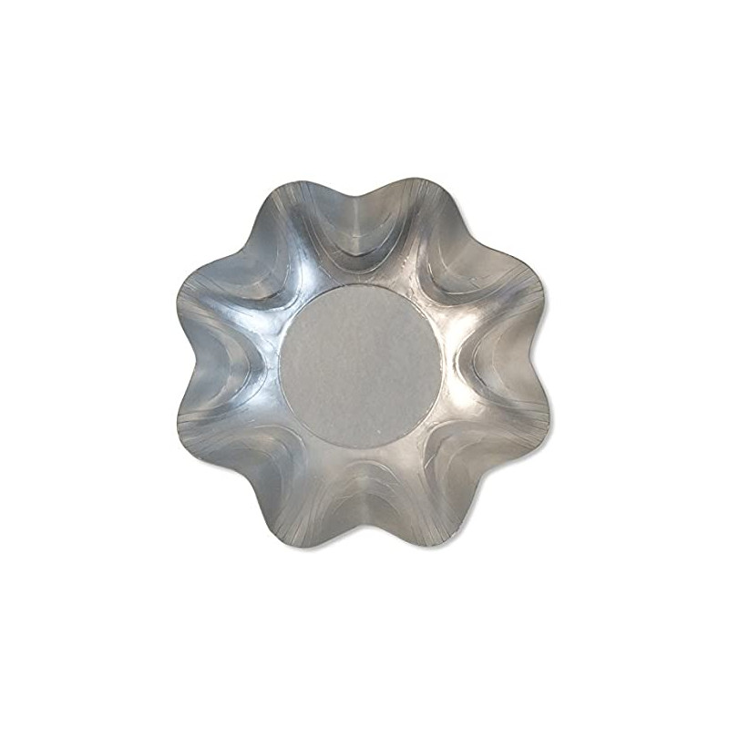 Vassoio Zuppiera Argento Satinato Tondo a Petalo 27cm