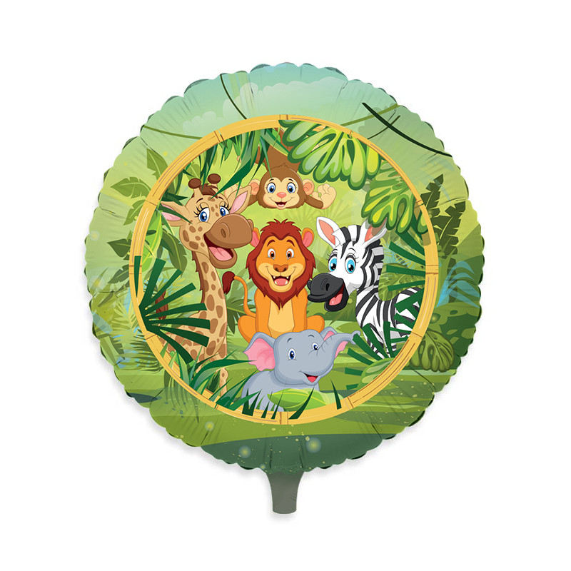Pallone con Animali della GIUNGLA Leone Giraffa Zebra elefante scimmia - 45cm