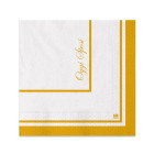 20 Tovaglioli in carta Bianchi OGGI SPOSI oro satinato - 25x25cm - 2 veli