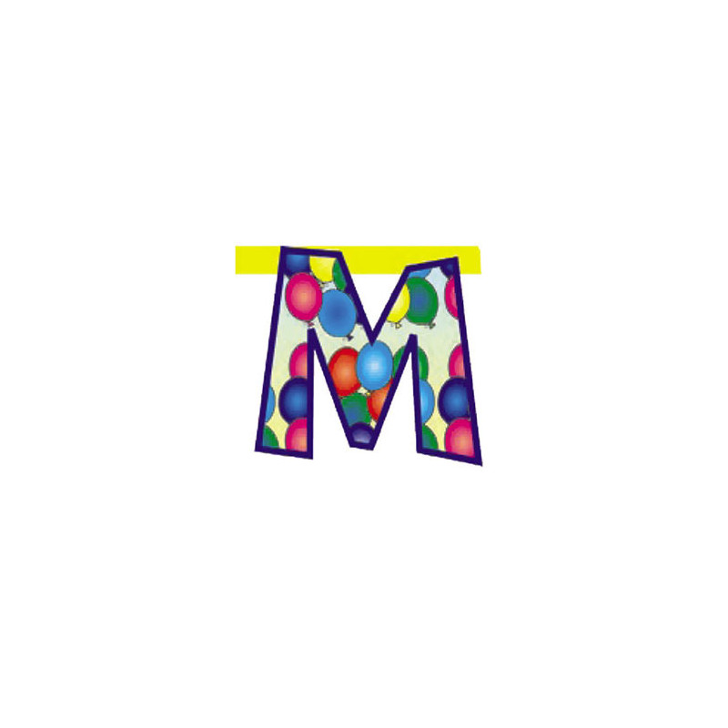 Lettera M in carta per festone componibile - H20cm - Fantasia Casuale