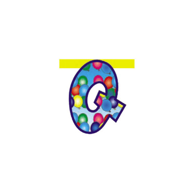 Lettera Q in carta per festone componibile - H20cm - Fantasia Casuale