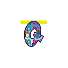 Lettera Q in carta per festone componibile - H20cm - Fantasia Casuale