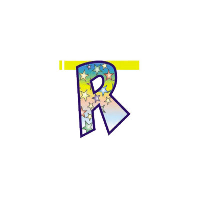 Lettera R in carta per festone componibile - H20cm - Fantasia Casuale