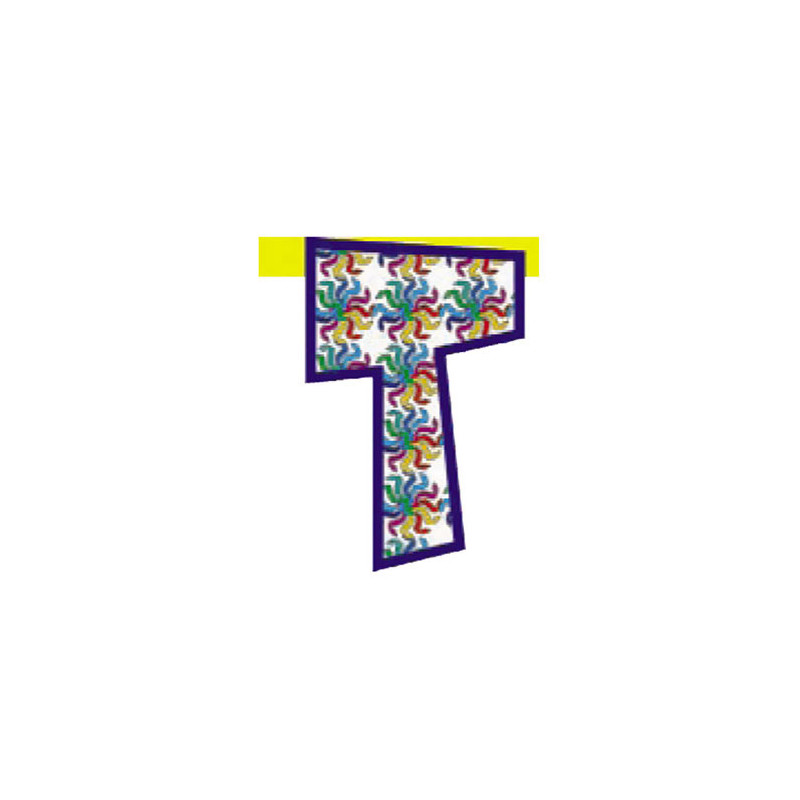 Lettera T in carta per festone componibile - H20cm - Fantasia Casuale