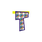 Lettera T in carta per festone componibile - H20cm - Fantasia Casuale