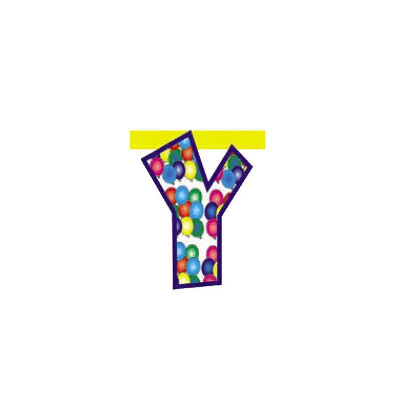 Lettera Y in carta per festone componibile - H20cm - Fantasia Casuale