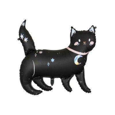 PALLONCINO in foil Mylar a forma di Gatto gattino Nero 96x95cm Halloween