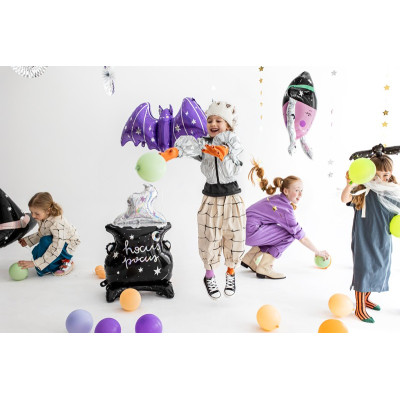 PALLONCINO in foil Mylar a forma di Pipistrello Viola 119x51cm - Halloween