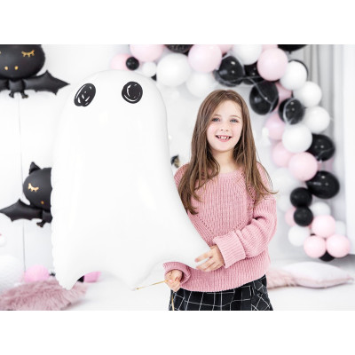 PALLONCINO in foil Mylar a forma di FANTASMA Fantasmino Bianco 63x83cm Halloween