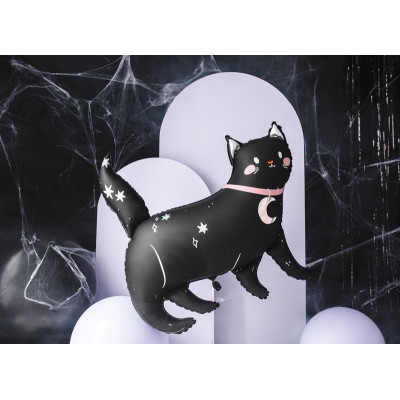 PALLONCINO in foil Mylar a forma di Gatto gattino Nero 96x95cm Halloween