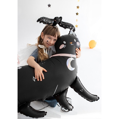 PALLONCINO in foil Mylar a forma di Gatto gattino Nero 96x95cm Halloween