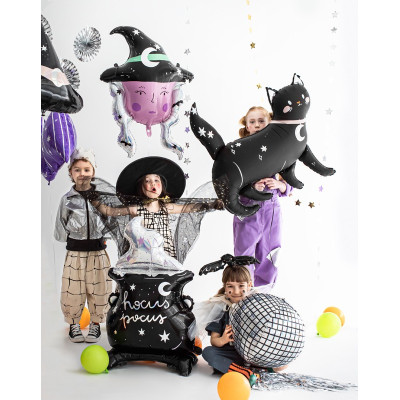 PALLONCINO in foil Mylar a forma di Gatto gattino Nero 96x95cm Halloween