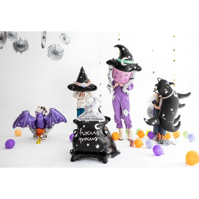 PALLONCINO in foil Mylar a forma di Gatto gattino Nero 96x95cm Halloween