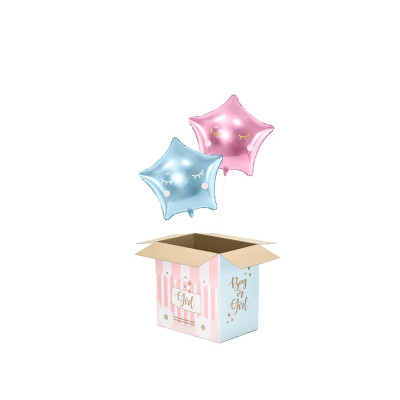 Scatola Sorpresa Baby Shower Boy or Girl Box Surprise rosa e celeste 60x40x60cm