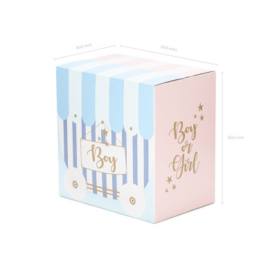 Scatola Sorpresa Baby Shower Boy or Girl Box Surprise rosa e celeste 60x40x60cm
