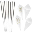 Set 100 SCINTILLE luminoso 28cm + 10 coni per il lancio del riso matrimonio