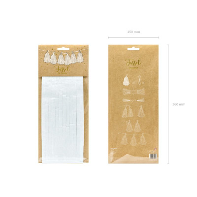 Set fai da te Ghirlanda di Nappa in carta - 12pz - colore Bianco