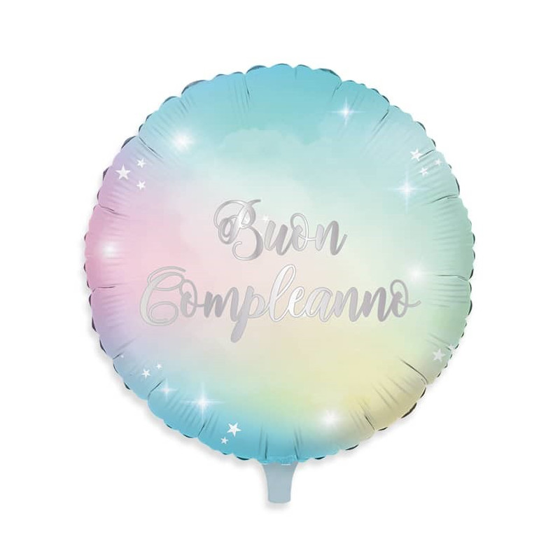 Palloncino foil mylar BUON COMPLEANNO sfumato - gonfiabile ad elio - 45cm