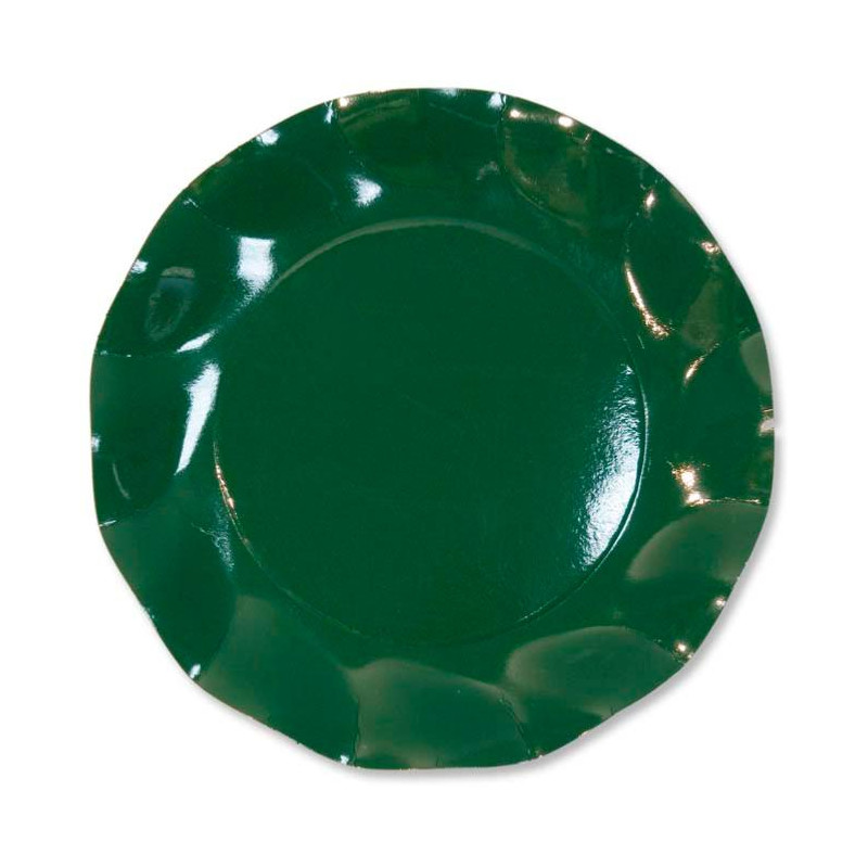 8 Piatti VERDE in carta monouso Ø27cm - addobbo decoro tavola