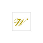 20 Tovaglioli in carta Bianchi con Lettera W oro satinato - 25x25cm - 2 veli