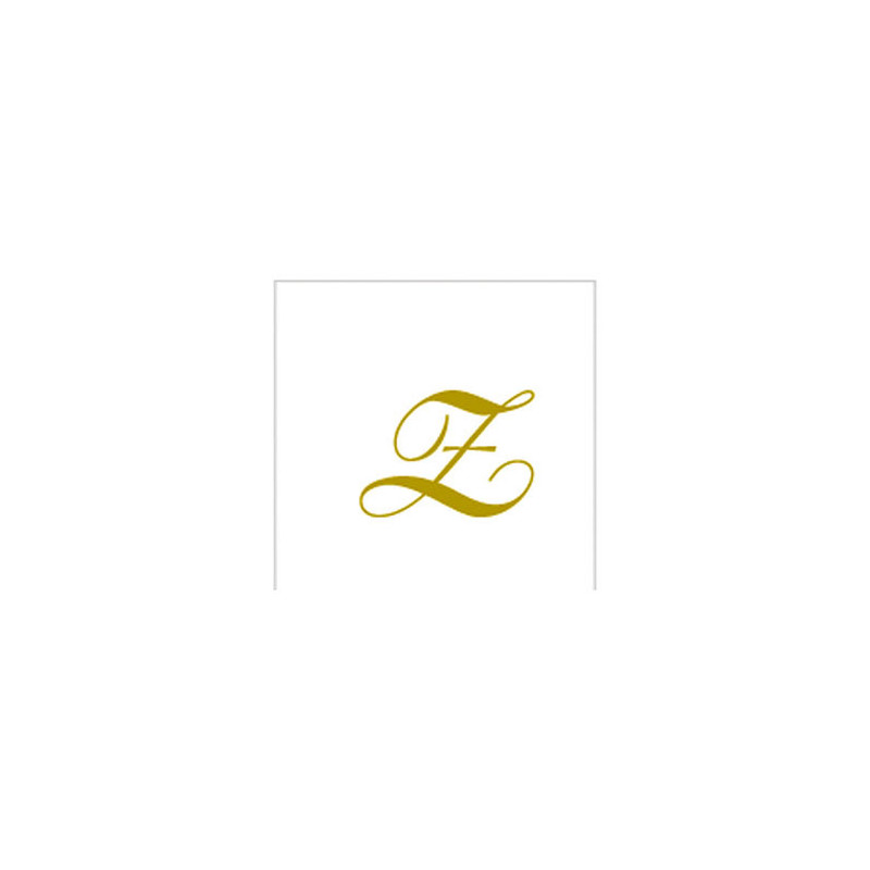 20 Tovaglioli in carta Bianchi con Lettera Z oro satinato - 25x25cm - 2 veli