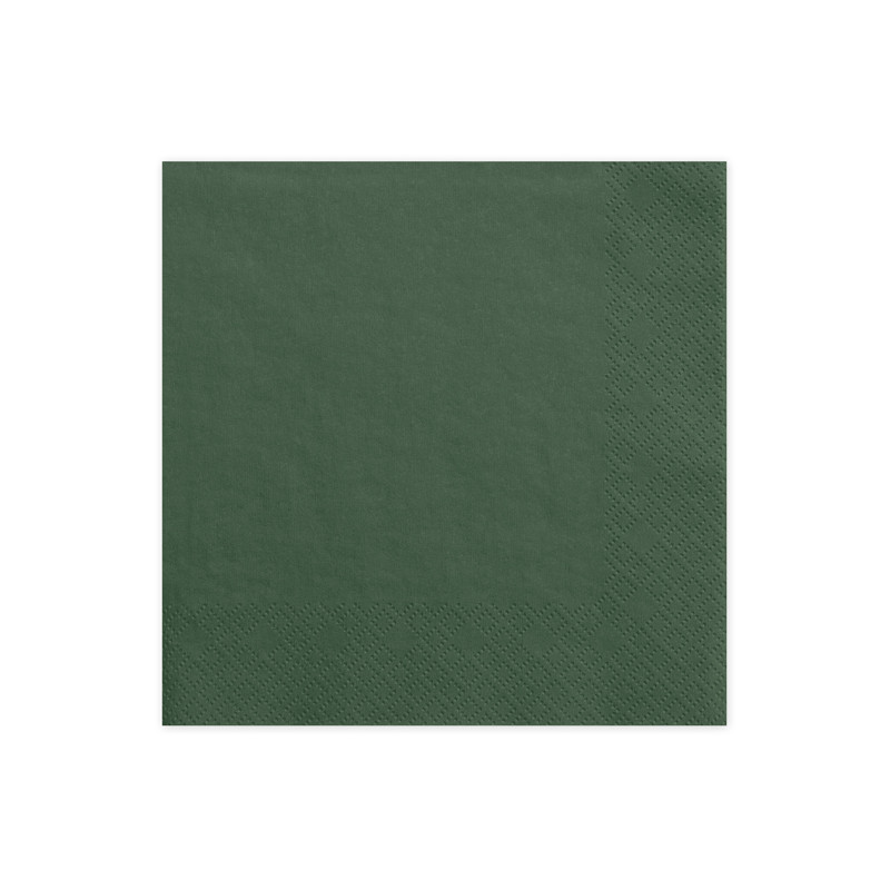 20 TOVAGLIOLI Verde scuro in carta monouso - Tovagliolo di cellulosa 3 veli