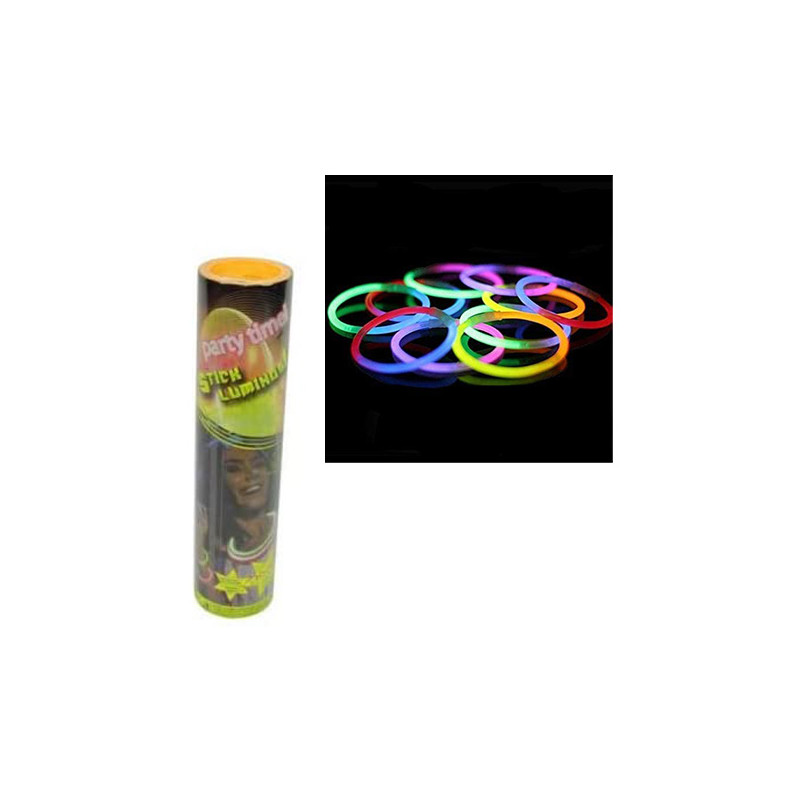 100 braccialetti luminosi fluorescenti multicolor FLUO + 100 connettori per feste