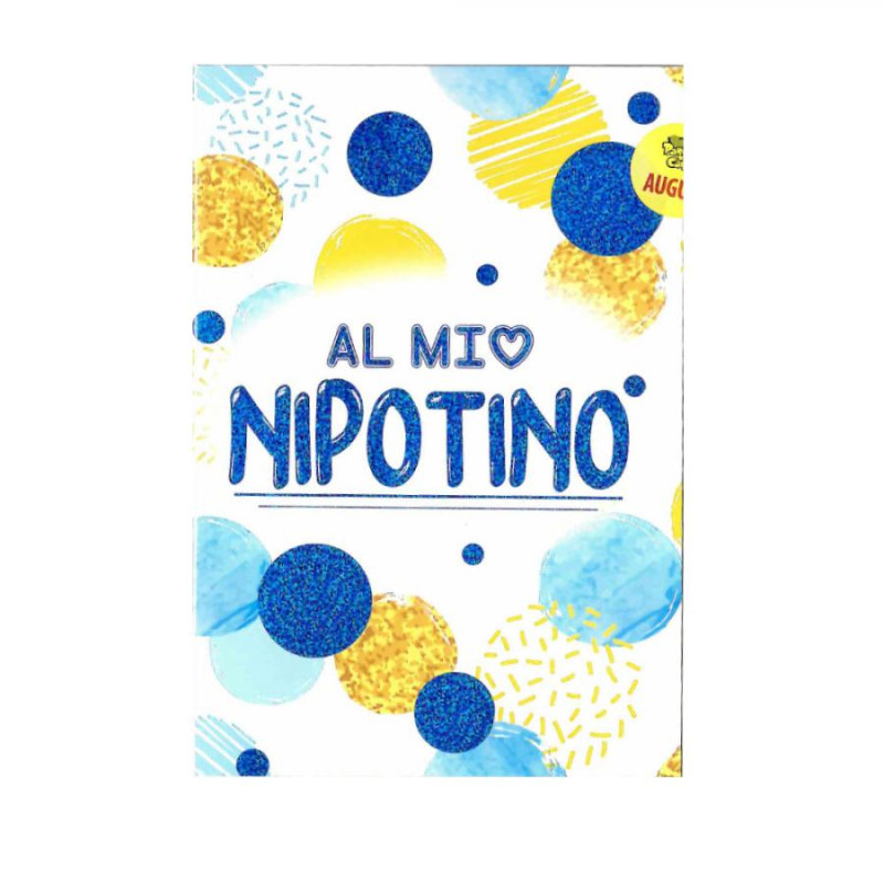 Biglietto Compleanno Celeste Bimbo Bambino al mio NIPOTINO nipote