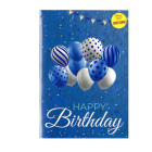 Biglietto di auguri Compleanno con disegno palloncini uomo Lui completo di busta