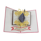 Biglietto d'auguri Origamo 3D Graduation Hat - LAUREA con tocco e pergamena