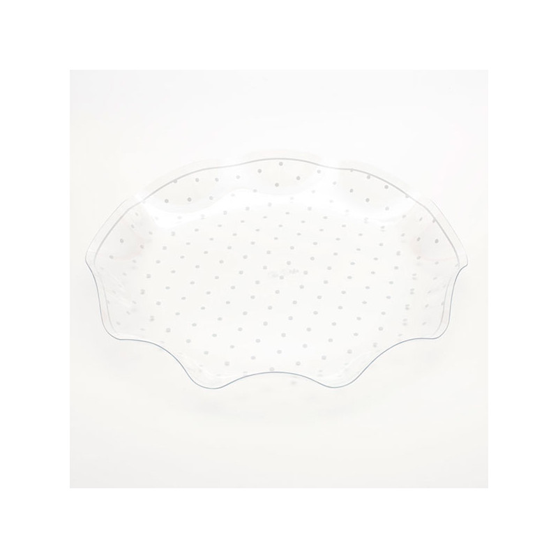 Vassoio Contenitore in PET con pois BIANCO - Ciotola COPPA in plastica per dolci