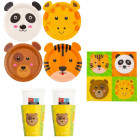 Coordinato festa ZOO panda tigre giraffa orso bambini piatti bicchieri tovaglioli